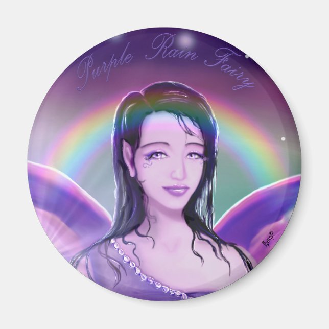 Purple rain fairy magnet (Front)