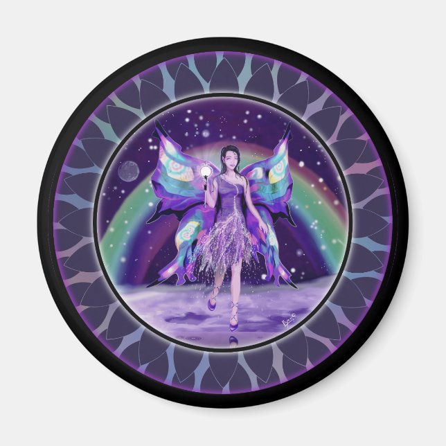 Purple rain fairy magnet (Front)