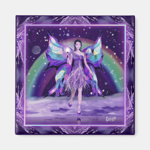 Purple rain fairy magnet