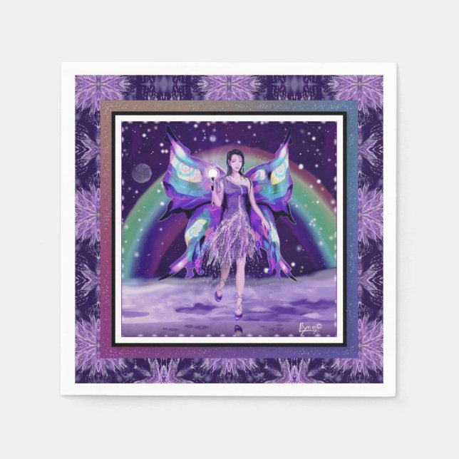 Purple rain fairy napkin (Front)