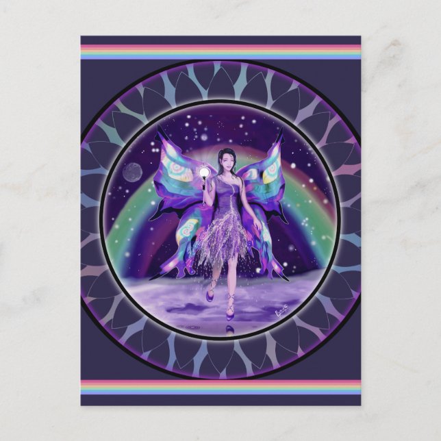 Purple Rain Fairy Postcard (Front)
