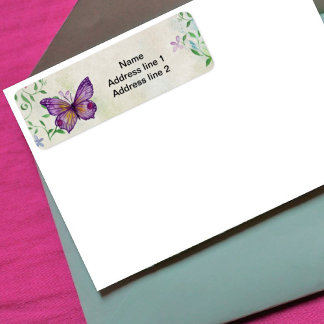 Purple Rain. . .I mean Butterfly, Purple Butterfly Return Address Label