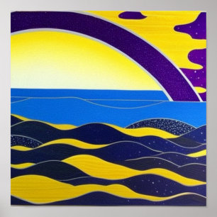 Purple Rainbow at Sea Poster