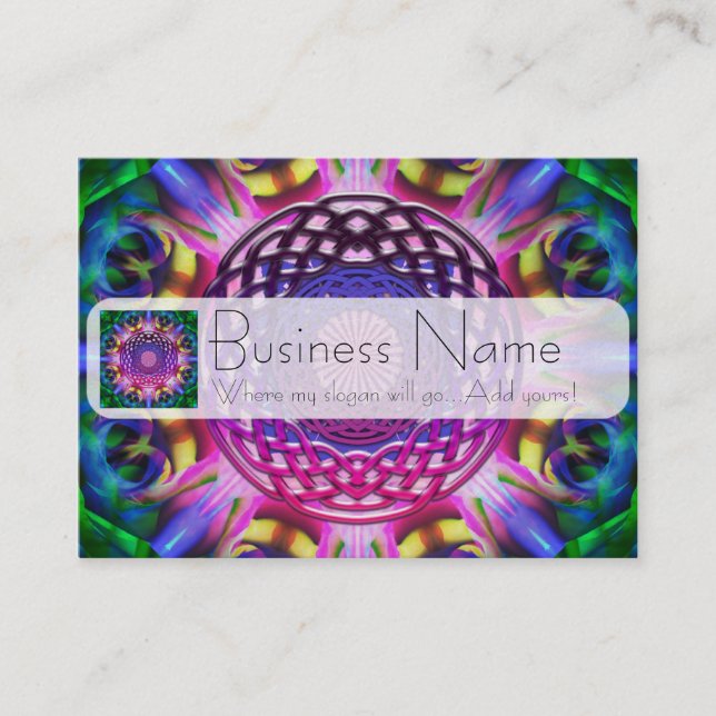 Purple Rainbow Celtic Knot Business Card (Front)
