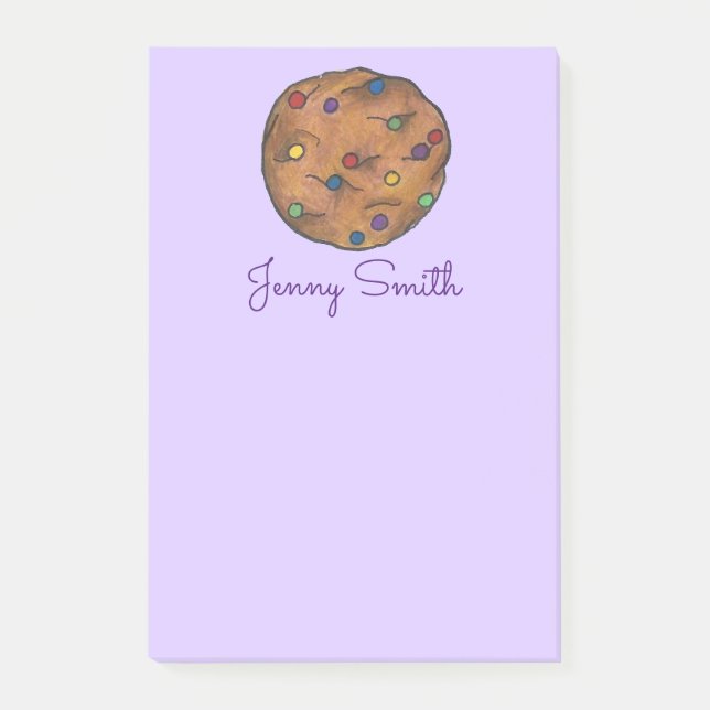 Purple Rainbow Chip Cookie Personalised Post Its Post-it Notes (Front)