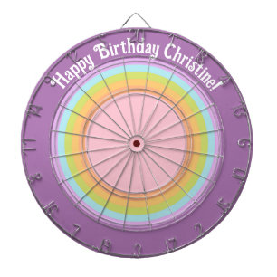 Purple rainbow circles fun gradient custom dartboard