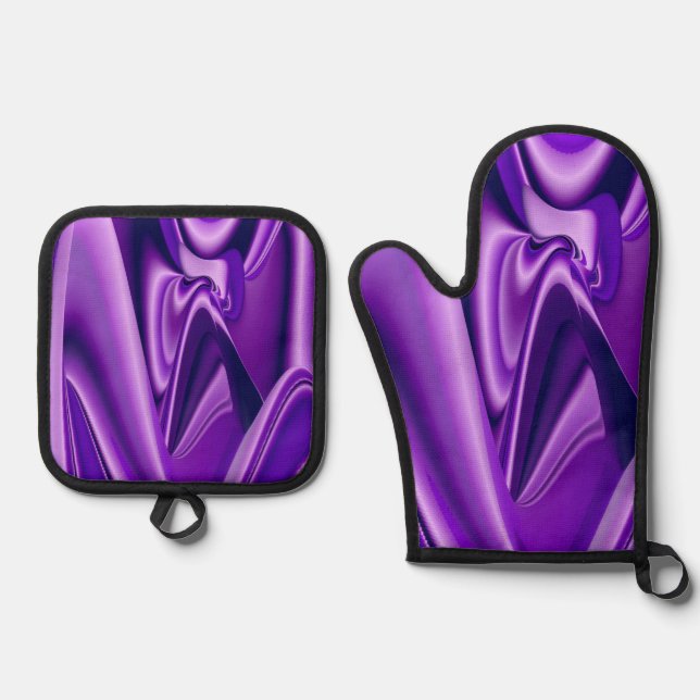 Purple Rainbow Dreams Oven Mitt & Pot Holder Set (Front)