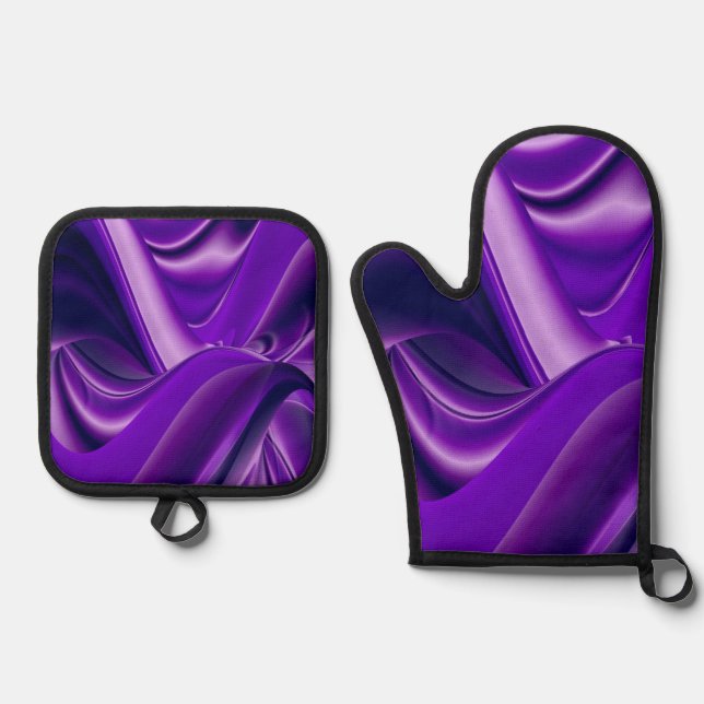 Purple Rainbow Dreams Oven Mitt & Pot Holder Set (Front)