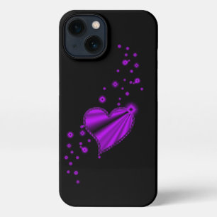 Purple Rainbow Heart with Stars iPhone 13 Case