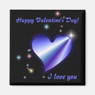 Purple Rainbow Heart with Stars Magnet