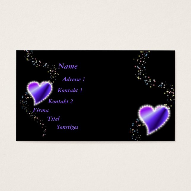 purple Rainbow Heart with Stars on black (Front)