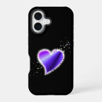 Purple Rainbow Heart with Stars on black