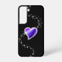 Purple Rainbow Heart with Stars on black