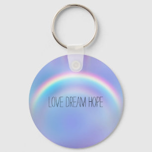 Purple Rainbow Love Dream Hope Personalised Key Ring