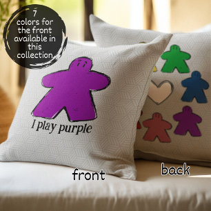 Purple Rainbow Meeple Board Game Love  Cushion