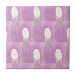 Purple Rainbow Mid Century Modern Pattern Ceramic Tile
