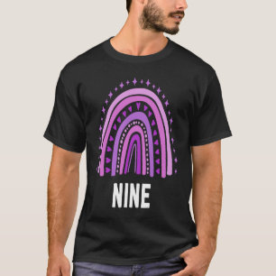 Purple Rainbow Nine Year Old 9 Bday 9th Birthday T-Shirt