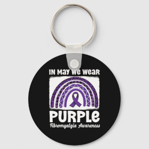Purple Rainbow Support Fibro Warrior Fibromyalgia Key Ring