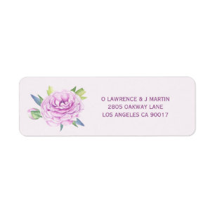 Purple Ranunculus Spring Floral Return Address Label