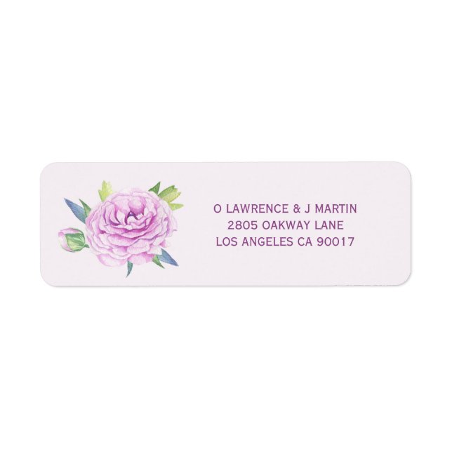 Purple Ranunculus Spring Floral Return Address Label (Front)