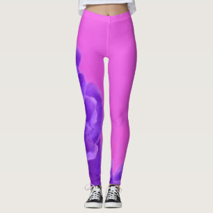 Purple Raspberry Floral Pattern Leggings