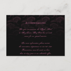 Purple Raven Gothic Wedding Accomodations Enclosure Card