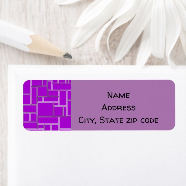 Purple Rectangles Return Address Label (Insitu)