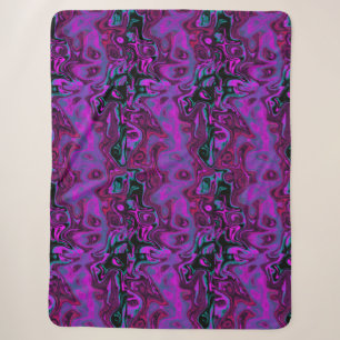 Purple, Red and Blue Fire Stone Sherpa Blanket