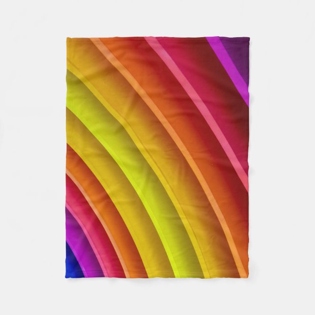 Purple, red, and yellow rainbow column fleece blanket (Front)