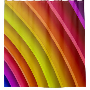 Purple, red, and yellow rainbow column shower curtain