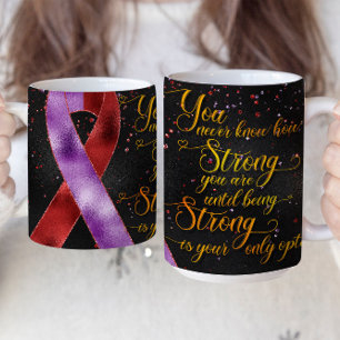 Purple Red Awareness Ribbon Mug Design