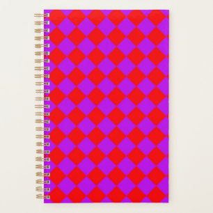 Purple Red Chequered Diamond Pattern Planner