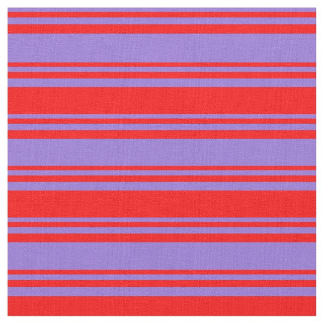 Purple & Red Coloured Lined/Striped Pattern Fabric (Close Up)
