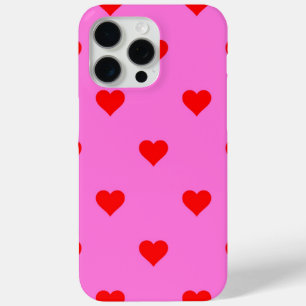 Purple Red Cute Simple Heart Pattern iPhone 15 Pro Max Case