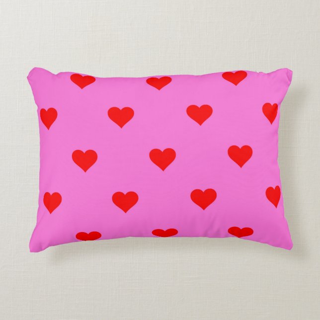 Purple Red Cute Simple Heart Pattern Decorative Cushion (Front)