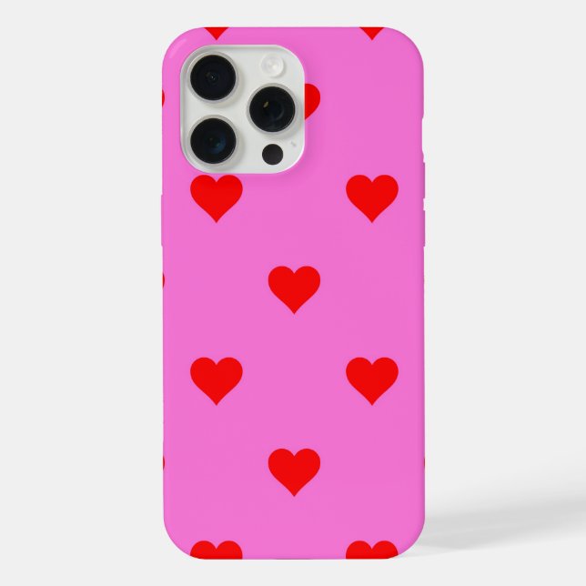 Purple Red Cute Simple Heart Pattern iPhone Case (Back)