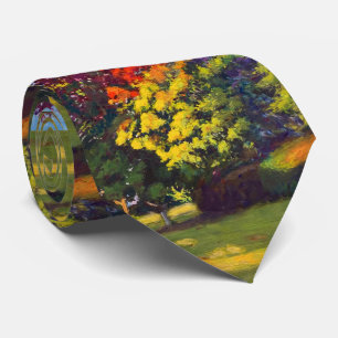 Purple Red Green Yellow Blue-Green Autumn Tie