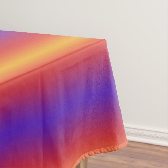 Purple Red Orange Gradient Stripes Tablecloth (In Situ)