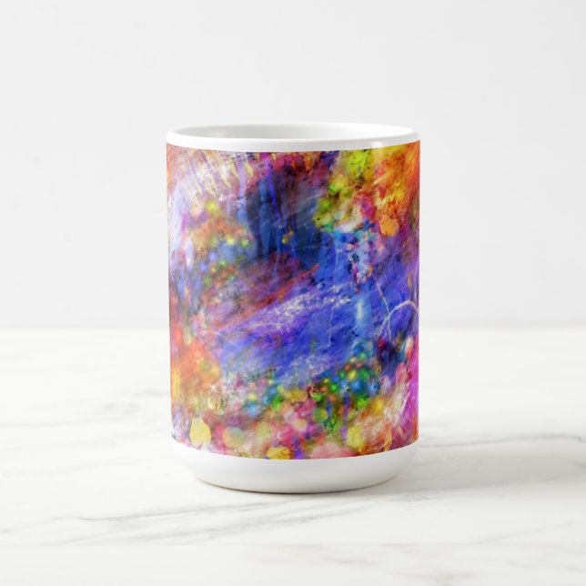 Purple Red Yellow Abstract Art Coffee Mug (Center)