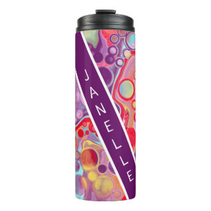 Purple, Red, Yellow, Blue Abstract personalised Th Thermal Tumbler
