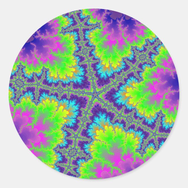 Purple Reef Starfish Classic Round Sticker (Front)