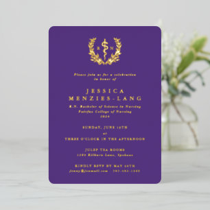 Purple Registered Nurse Asclepius+Laurel Wreath