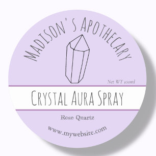 Purple Reiki Crystal Product Labels