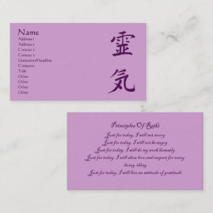 Purple Reiki Symbol Principles Business Card