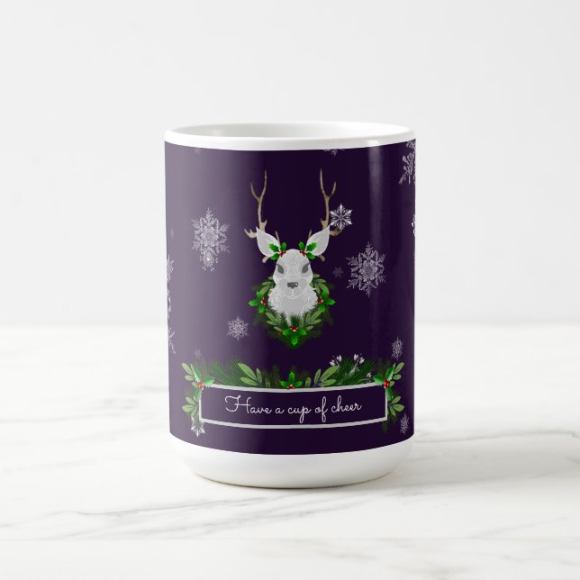 Purple Reindeer Coffee Mug (Center)