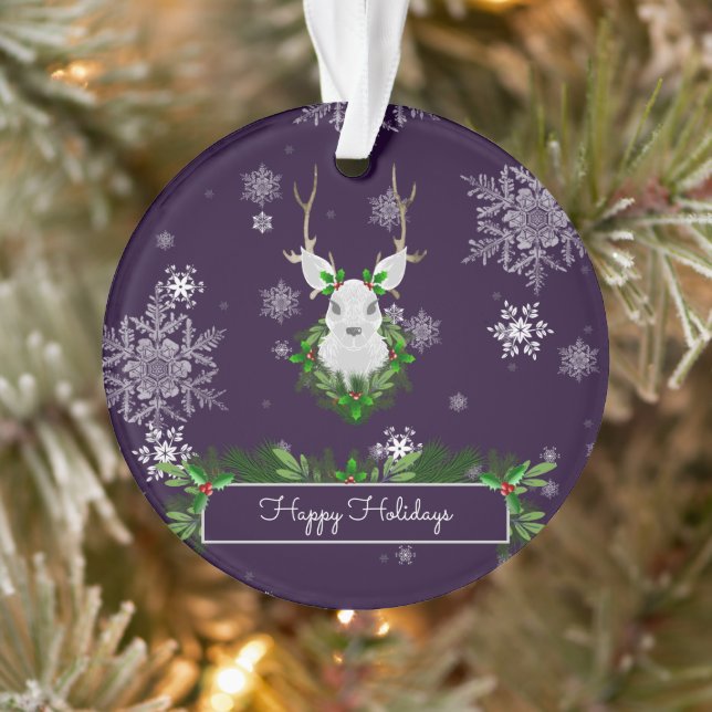 Purple Reindeer Ornament (Tree)