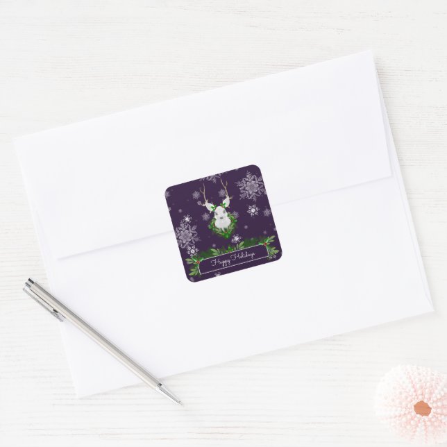 Purple Reindeer Sticker (Envelope)