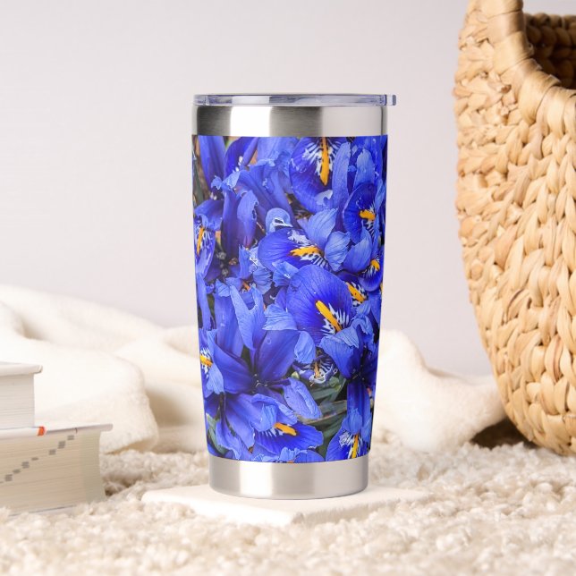 Purple Reticulated Irises Floral Insulated Tumbler (Living Room)
