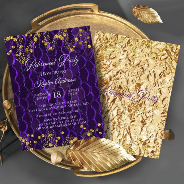 Purple Retirement Party Invitation (Creator Uploaded)