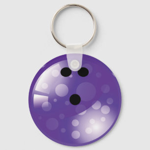 PURPLE RETRO BOWLING BALL KEY RING